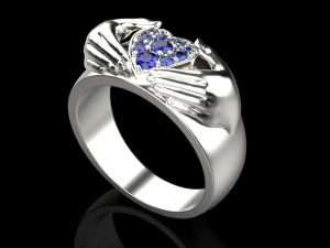 Heart Hand Ring 3D print model 3D print model 3D Print Model