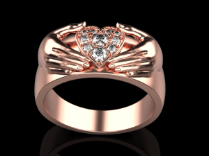 Heart Hand Ring 3D print model 3D print model 3D Принт Модель