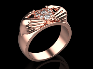 Heart Hand Ring 3D print model 3D print model 3D Принт Модель