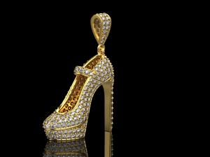 Beautiful Pendant Shoes Diamonds 3D Print Model 3D 打印模型