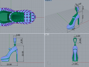 Beautiful Pendant Shoes Diamonds 3D Print Model 3D-Druckmodell
