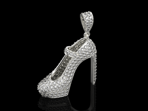 Beautiful Pendant Shoes Diamonds 3D Print Model 3D-Druckmodell