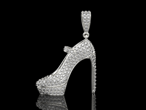 Beautiful Pendant Shoes Diamonds 3D Print Model 3D-Druckmodell