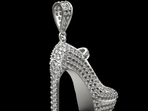 Beautiful Pendant Shoes Diamonds 3D Print Model 3D-Druckmodell