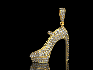 Beautiful Pendant Shoes Diamonds 3D Print Model 3D-Druckmodell