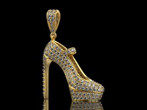 Beautiful Pendant Shoes Diamonds 3D Print Model 3D-Druckmodell