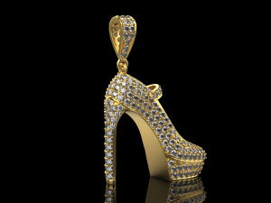 Beautiful Pendant Shoes Diamonds 3D Print Model 3D-Druckmodell