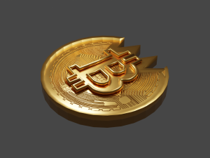Moneda Bitcoin mordido Modelo 3D