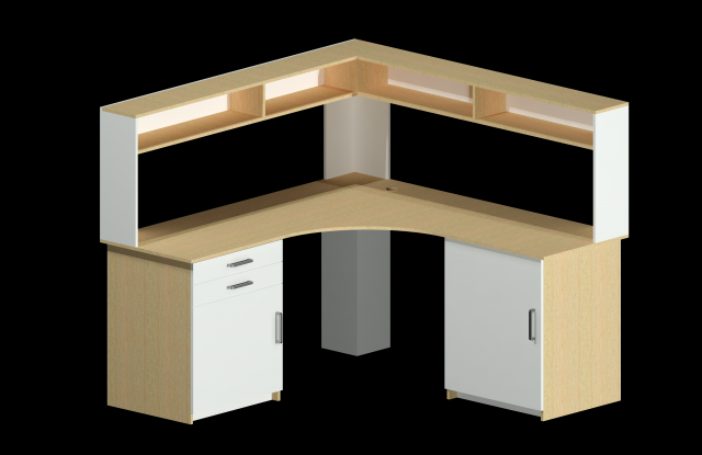Office Table ACad DWG Modello 3D .c4d .max .obj .3ds .fbx .stl .blend 