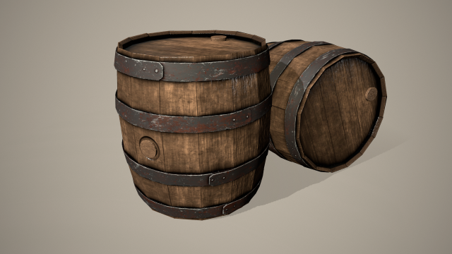 Barrel 3D Model .c4d .max .obj .3ds .fbx .stl .blend 