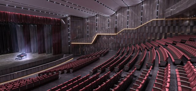 Concert Theatre Hall 3D Model .c4d .max .obj .3ds .fbx .stl .blend 