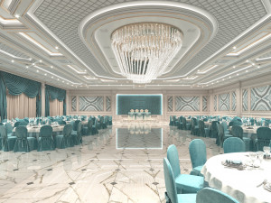 Wedding Banquet Hall 3D Model