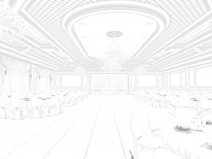 Wedding Banquet Hall Model 3D