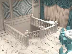 Wedding Banquet Hall 3D Model