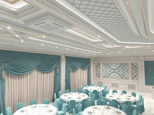 Wedding Banquet Hall 3D Model