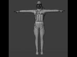 女性野戦医師 3Dモデル