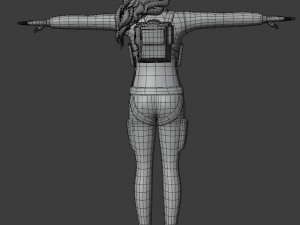 Female military field doctor 3D Model