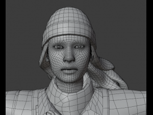 Female military field doctor 3D Model