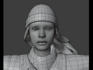 女性野戦医師 3Dモデル