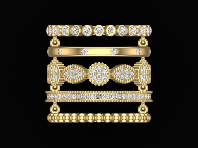 RINGS JEWELRY 3D Print Model .c4d .max .obj .3ds .fbx .stl .blend 