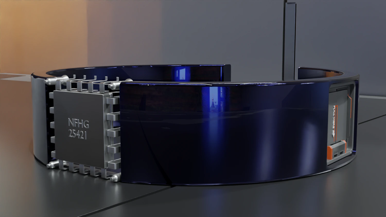 Low Poly Sci-Fi Bracelet R2 3D Model .c4d .max .obj .3ds .fbx .stl .blend 