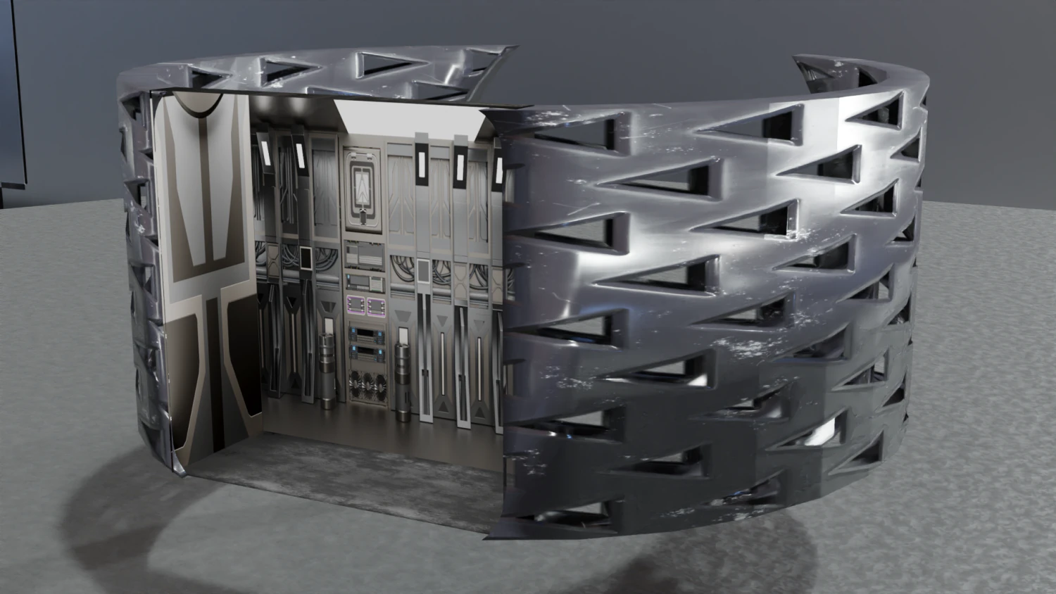 Low Poly Sci-Fi Bracelet Lando 3D Model .c4d .max .obj .3ds .fbx .stl .blend