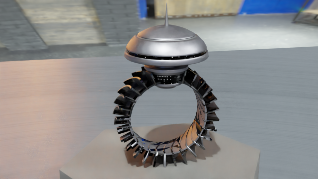 Low Poly Sci-Fi Ring Han 3D-Modell .c4d .max .obj .3ds .fbx .stl .blend 