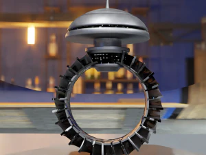 Low Poly Sci-Fi Ring Han 3D Model