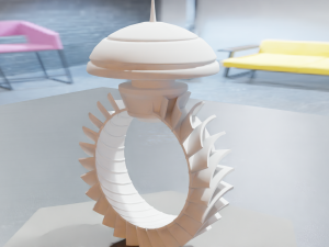 Low Poly Sci-Fi Ring Han 3D-Modell
