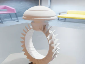 Low Poly Sci-Fi Ring Han 3D Model