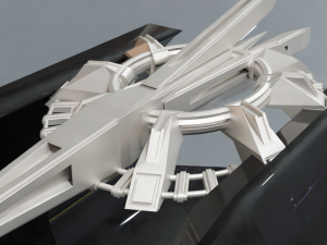 Low Poly Sci-Fi Ring Milenium Modello 3D