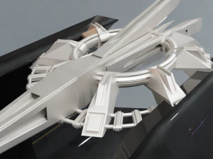 Low Poly Sci-Fi Ring Milenium 3D Model