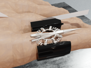 Low Poly Sci-Fi Ring Milenium Modello 3D