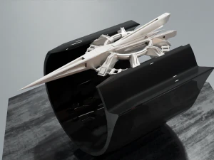 Low Poly Sci-Fi Ring Milenium 3D Model