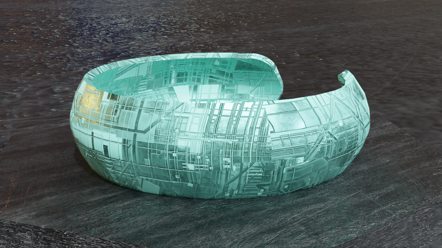 Low Poly Sci-Fi Bracelet Padme 3D Model .c4d .max .obj .3ds .fbx .stl .blend 