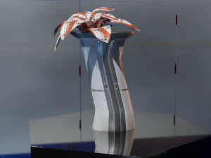 Low Poly Sci-Fi Vase Obivan 3D Model
