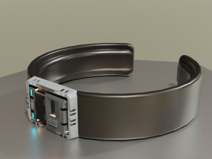 Low Poly Sci-Fi Bracelet C3PO 3D Модель