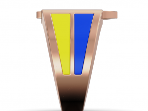 Mens ring with the coat of arms of Ukraine and enamel 3D-Druckmodell