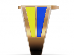 Mens ring with the coat of arms of Ukraine and enamel 3D-Druckmodell