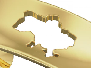 Ring with Ukraine 3D Print Model