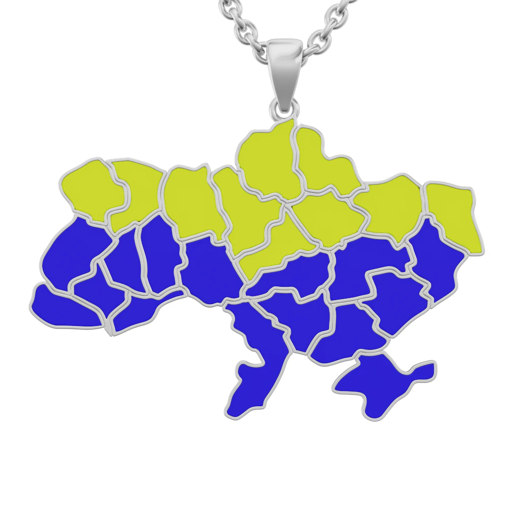 Pendant Ukraine Enamel 3D Print Model .c4d .max .obj .3ds .fbx .stl .blend