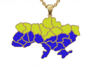 Pendant Ukraine Enamel 3D Print Model