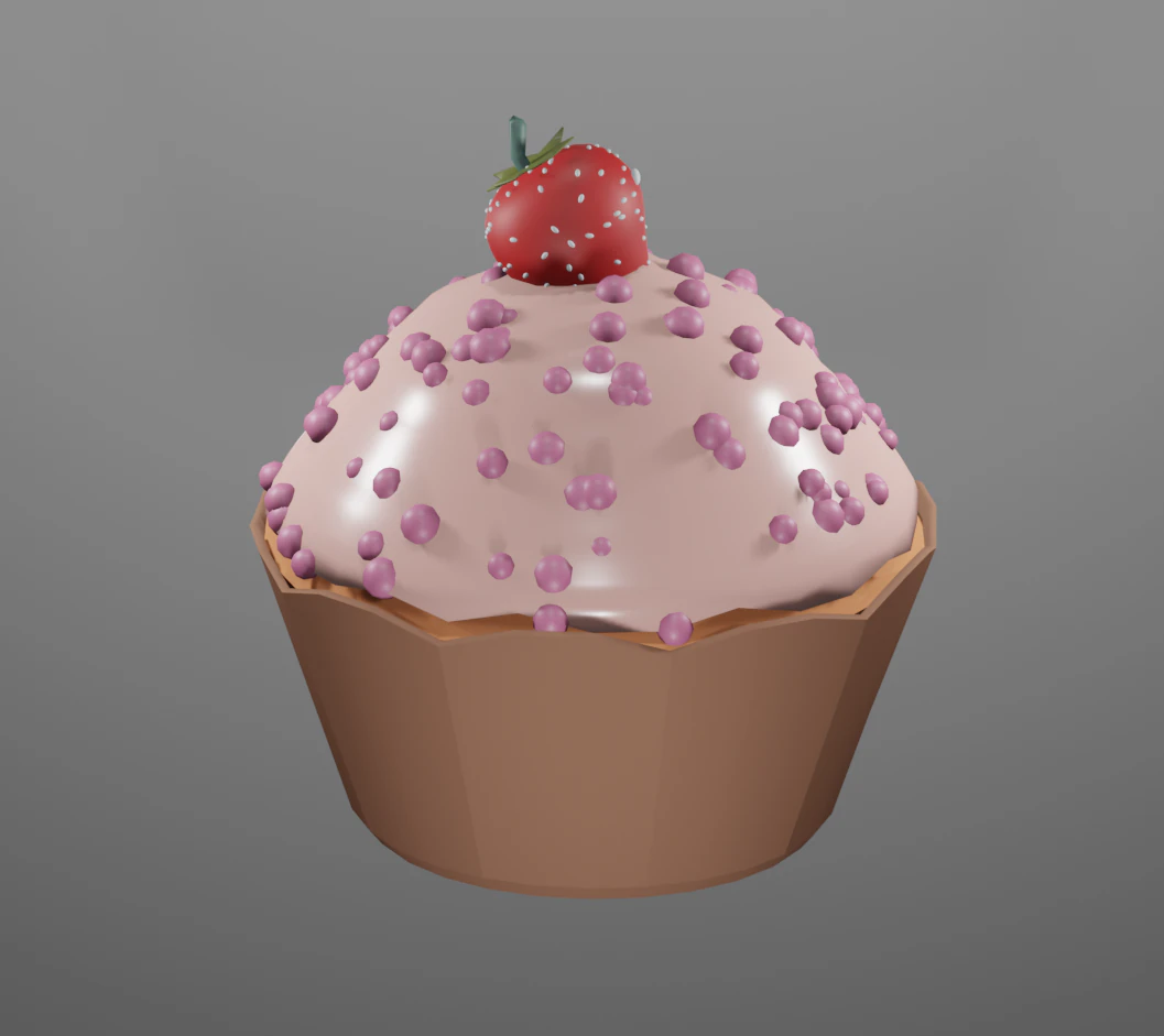 Cupcake 3D Model .c4d .max .obj .3ds .fbx .stl .blend 