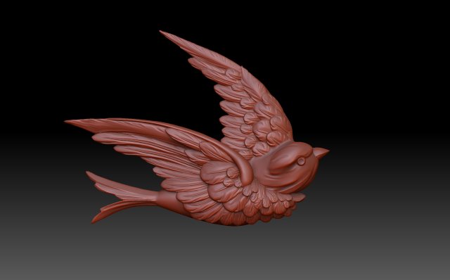 Bird swallow 3Dプリントモデル .c4d .max .obj .3ds .fbx .stl .blend 