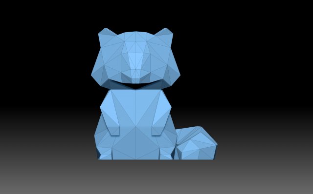 Low poly racoon 3D-printmodel .c4d .max .obj .3ds .fbx .stl .blend 