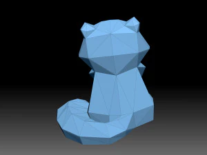 Low poly racoon 3D Print Model