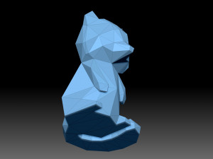 Low poly racoon 3D-printmodel