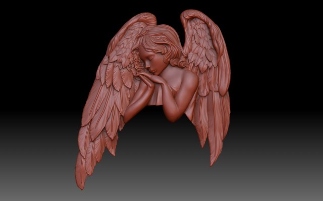 Angel Monument 3D Print Model .c4d .max .obj .3ds .fbx .stl .blend 