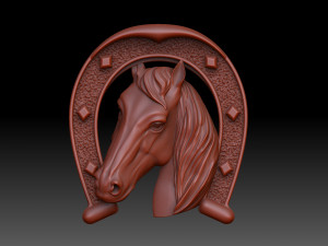 Horse on a horseshoe 3D Print Models