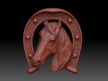 Horse on a horseshoe 3D Print Models